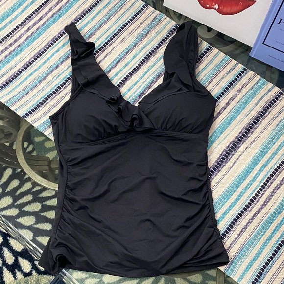 Lauren Ralph Lauren Ruffle Tankini swim top size 10 - Picture 2 of 14